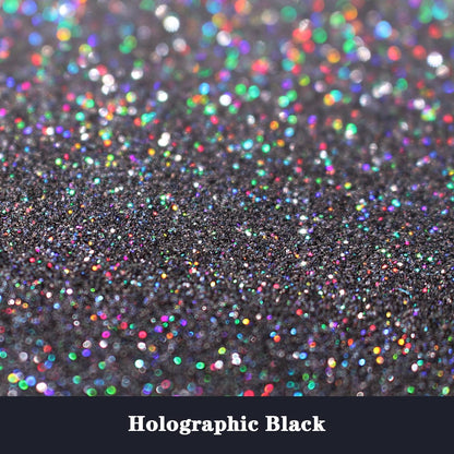 Holographic Fine Glitter for Epoxy Resin DIY Craft,ANGXILIN High Capacity 260g Shaker Bottle Fine Glitter for Nail Art Face Body Make Up,Tumblers Earrings Jewelry Making Fine Glitter (Laser Black)