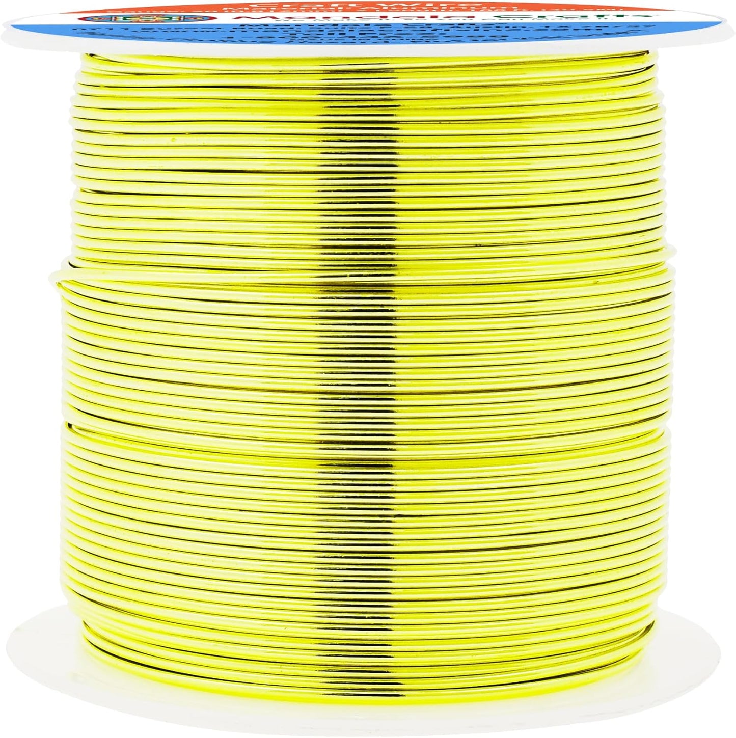 Mandala Crafts 20 Gauge Anodized Aluminum Craft Wire for Jewelry Making - 100 FT Colored Flexible Yellow Green Wire - Bendable for Bonsai Armature Crafting Sculpting - Crafty Corner