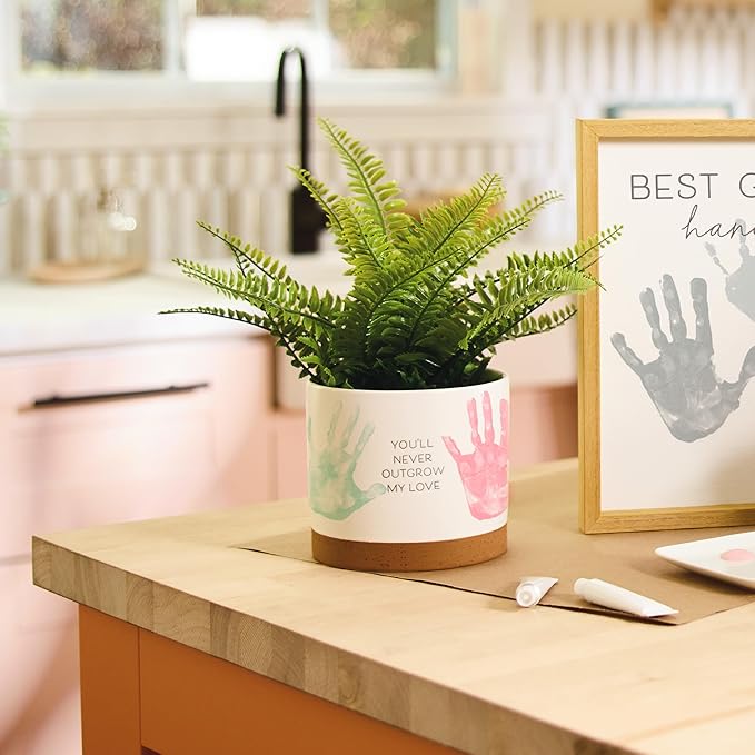 Hallmark Planter Handprint Kit (Never Outgrow My Love) Gift for Mom, Dad, Grandparent for Mother's Day, Father's Day