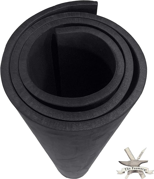 Shape Retention EVA Cosplay Foam - 10mm Thick (Black) X-Large 35”x59” High Density EVA Craft Foam Sheets - Premium 85 kg/m3 Heat Shape Material for DIY, Comic, Con or Halloween Costumes - The Foamory