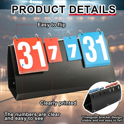 Yeaqee Portable Score Keeper with Storage Bag Flip Basketball Scoreboard Tabletop Scoreboard Flipper for Indoor Outdoor Sports Match P. E Classroom Activities Game