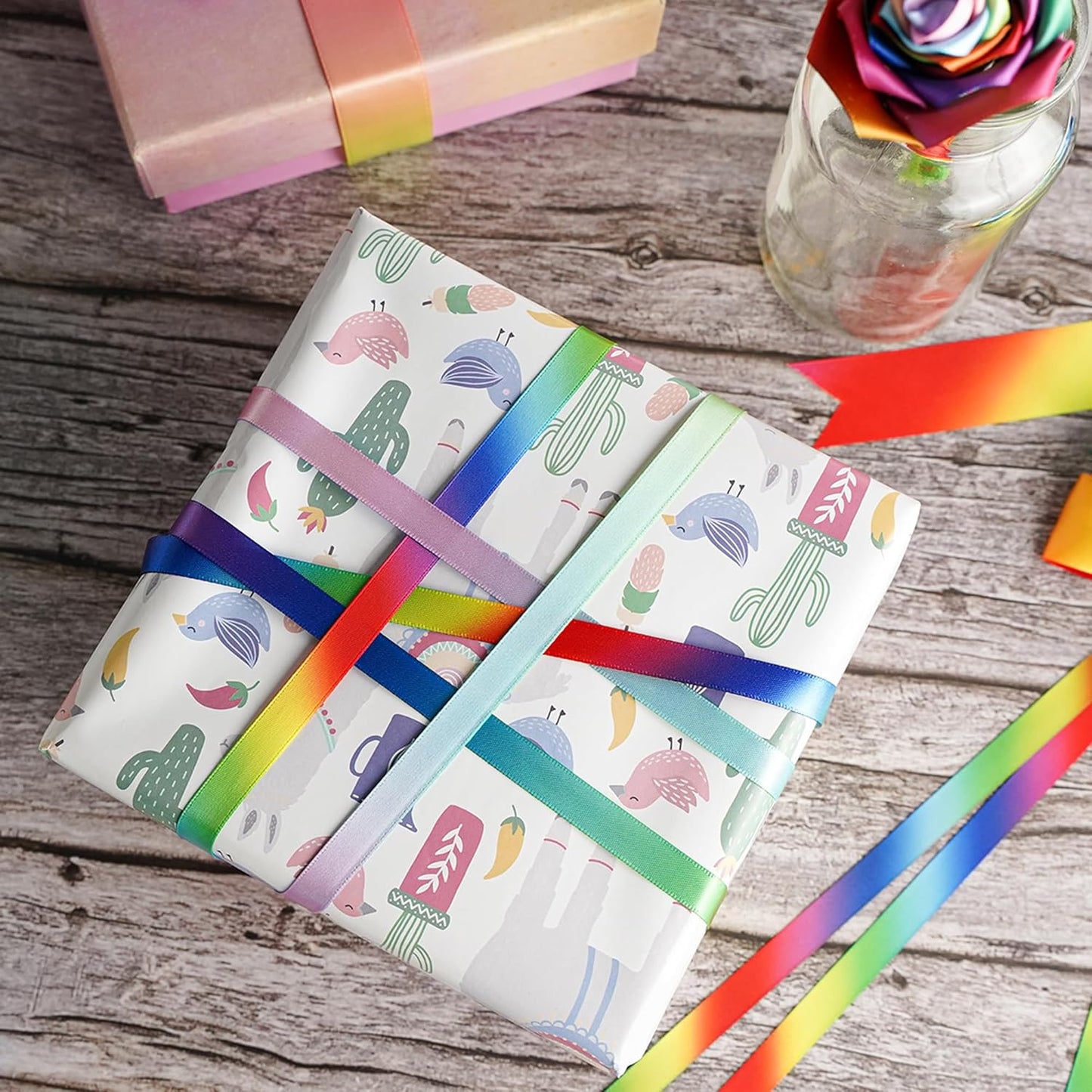 MEEDEE Rainbow Satin Ribbon - 3/8 inch Colored Ribbon for Crafts, Gift Wrapping, Birthday Party, Pride Party, Wedding Decorating - 50 Yards - Crafty Corner