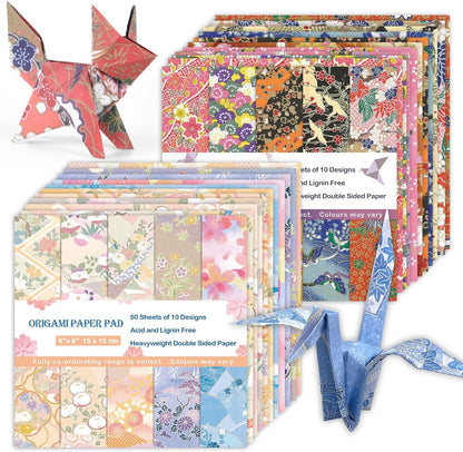 Origami Paper Kit 100 Sheets 6 Inch Square Double Sided Color 20 Vivid Colors for Hand Crafts Origami Paper Arts Creativity.Japanese Style - Crafty Corner
