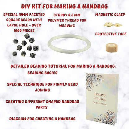 Arts and Crafts for Adults: Craft Supplies for Weaving Beaded Cute Things. DIY Kits for Adults - Hobbies for Women, Teen Gifts. Bead Kit Art Supplies. Step-by-Step Video Tutorial. Black