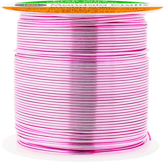 Mandala Crafts 22 Gauge Anodized Aluminum Craft Wire for Jewelry Making - 100 FT Colored Flexible Pink Wire - Bendable for Bonsai Armature Crafting Sculpting - Crafty Corner