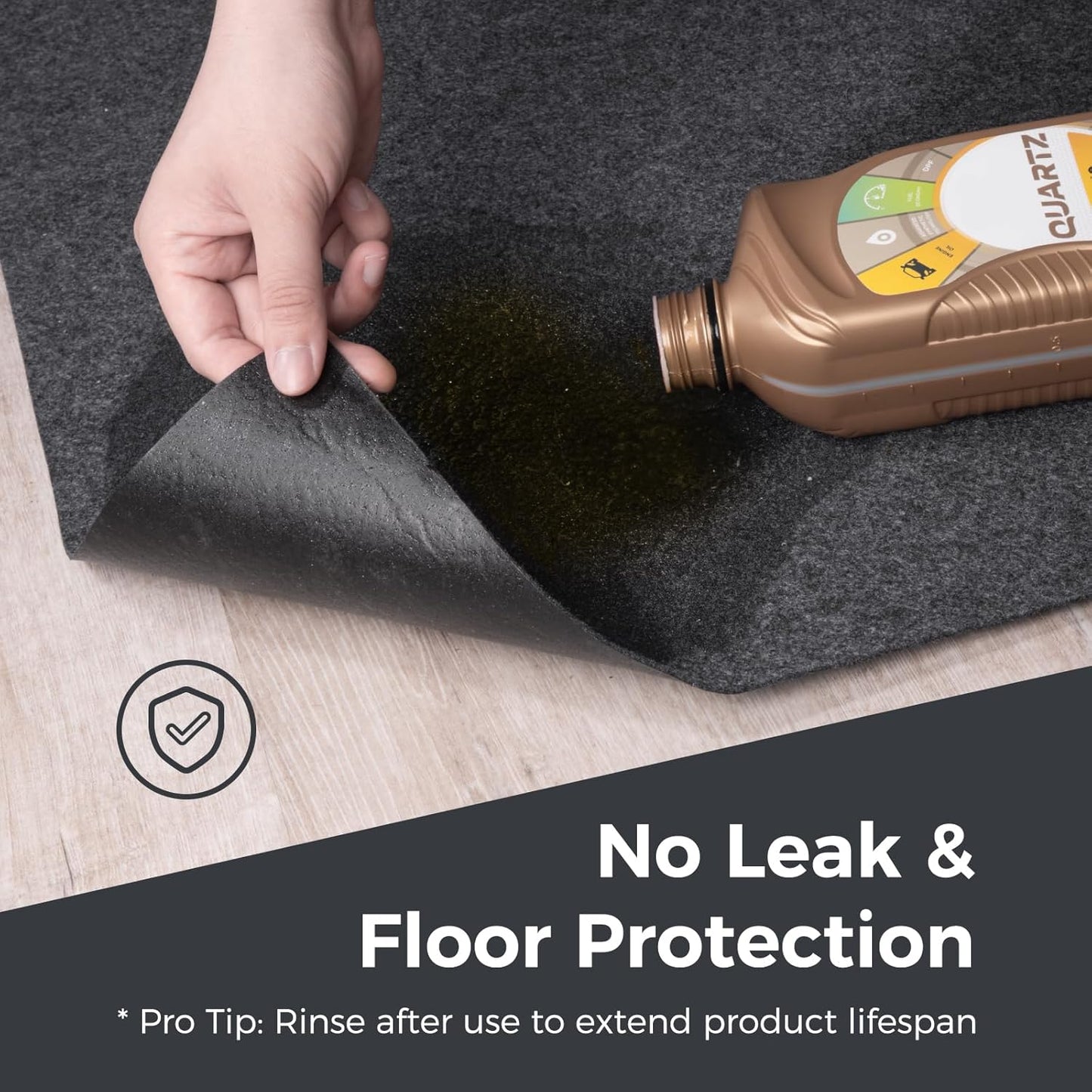 WELKIN Oil Spill Mat (60" x 36"), Absorbent Oil Pad Protects Floor, Garage Floor Mat for Under Car Driveway, Waterproof Backing, Durable & Cuttable