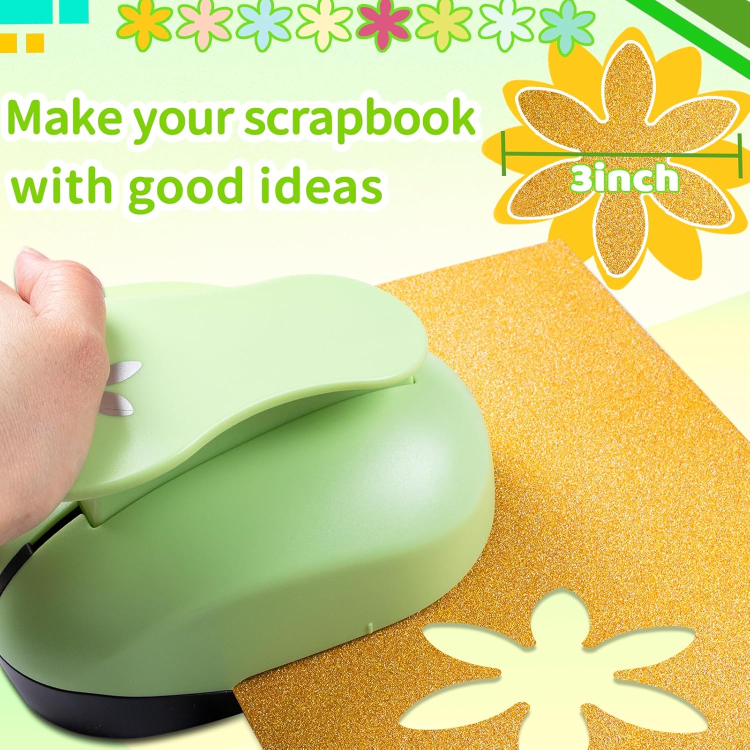 Flower Hole Punch, Flower Punches for Paper Crafts, Daisy PaperPunch, 3 inch FlowerPunch, Daisy Punches, FlowerShape Craft Punches, Large FlowerHole Puncher Shape, Scrapbooking Puncher - Crafty Corner