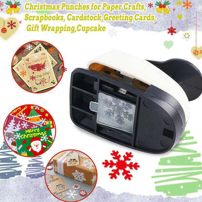 Snowflakes Punch for Crafting, 1 Inch Christmas Punch, Paper Punches for Christmas, Snowflakes Hole Punches, Snowflake Crafts Puncher for Handmade Scrapbook Cards - Crafty Corner