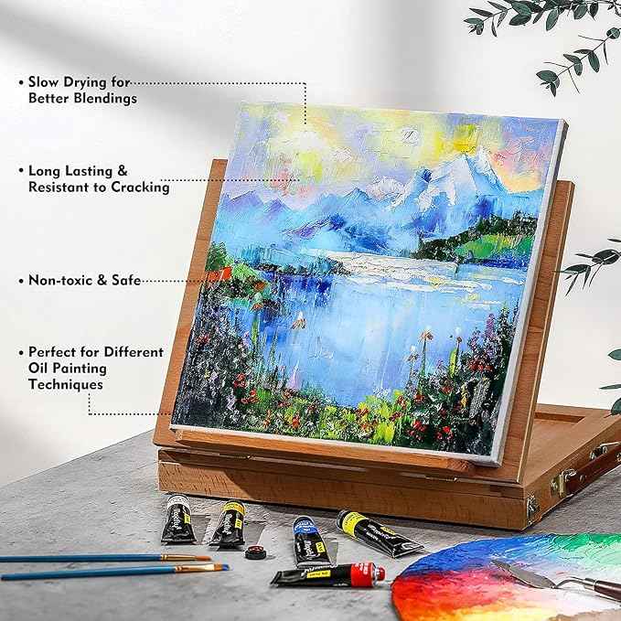 Magicfly Oil Paint, 40pcs (18ml/0.6oz), Rich Pigments, Vibrant, Non Toxic Paints for Professional Artist, Hobby Painters & Kids, Ideal for Canvas Painting, Packaged in Exquisite Box for Gift