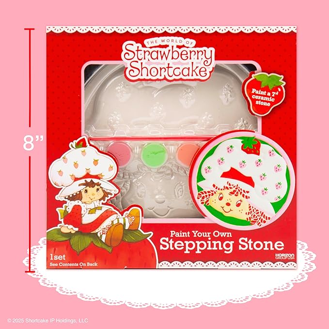 Paint Your Own Strawberry Shortcake Stepping Stone, Stepping Stones for Kids, Arts and Crafts for Kids Ages 8-12, Crafts for Toddler & Adults, Craft Kits, Art Kits for Ages 6-9, Strawberry Gifts