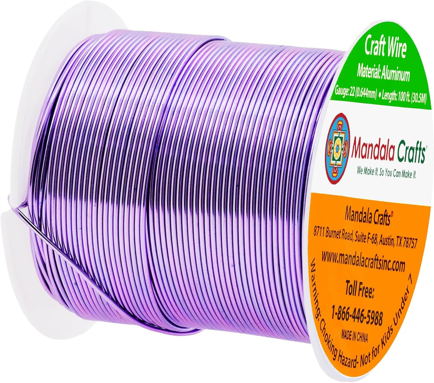 Mandala Crafts 22 Gauge Anodized Aluminum Craft Wire for Jewelry Making - 100 FT Colored Flexible Lavender Wire - Bendable for Bonsai Armature Crafting Sculpting - Crafty Corner