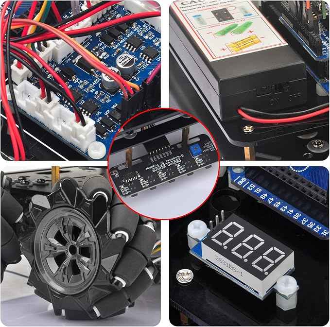 OSOYOO Omni-directinal Mecanum Wheels Robotic Car Kit for Arduino Mega2560 Metal Chassis DC Motor DIY STEM Remote Controlled Educational Mechanical DIY Coding for Teens Adult