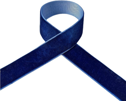 Vintage Sapphire Blue Velvet Ribbon, 1 Inch X 25Yd - Crafty Corner