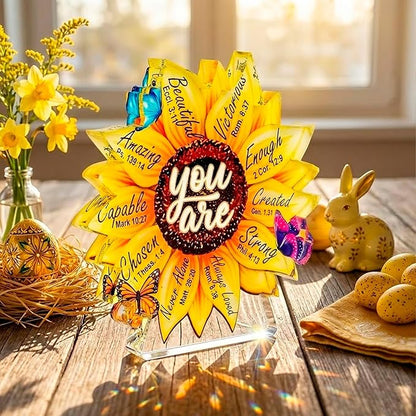 Mothers day Mom Gifts - Christian gifts for women Mothers Day Sunflower Decor with Bible Verses Gift for Women, Faith-Based Inspirational Gift for Friends, Mom, Sister, Girl, Coworker, Christian