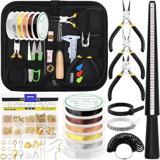 Mardatt 957Pcs Jewelry Making Supplies Kit - Includes Pliers, Ring Sizer, Wires, Opener & Other Findings for Jewelry Making & Repair - Crafty Corner
