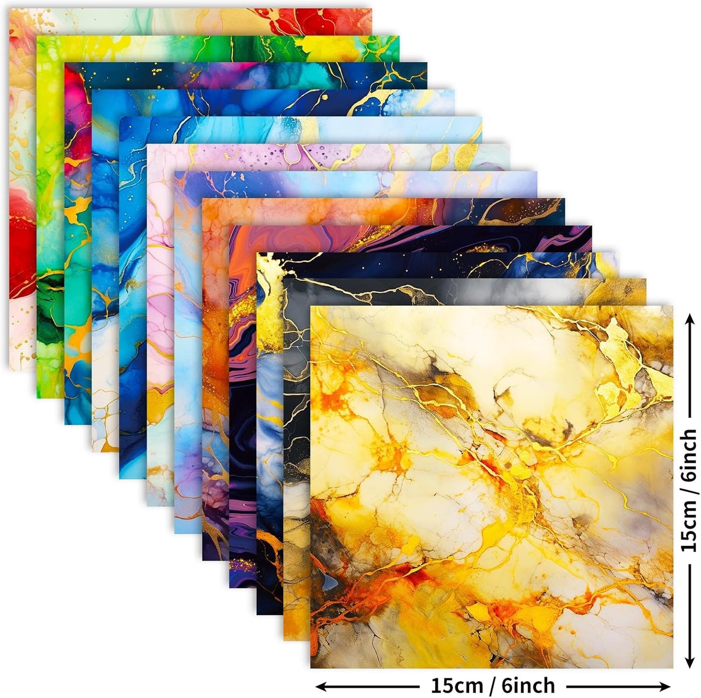 Marbled Scrapbook Paper Pad Color Marbled Patterned Paper 6×6,24 Sheets Single-Sided Scrapbooking CardStock Papers Pad for Holiday Cardmaking DIY Origami Journaling. - Crafty Corner