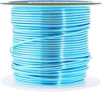 Mandala Crafts 16 Gauge Anodized Aluminum Craft Wire for Jewelry Making - 100 FT Colored Flexible Vivid Sky Blue Wire - Bendable for Bonsai Armature Crafting Sculpting - Crafty Corner