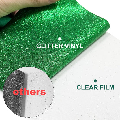 Glitter HTV Heat Transfer Vinyl Rolls- 10" x 8ft. Glitter HTV for Shirts. Iron on Vinyl and Heat Transfer Vinyl for All Cutters Machines. Easy to Cut & Weed Heat Vinyl Designs (Grass Green)