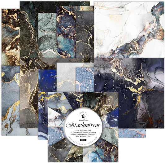 Marbled Scrapbook Paper Pad Color Marble Patterned Paper 6×6,24 Sheets Single-Sided Scrapbooking CardStock Papers Pad for Holiday Cardmaking DIY Origami Journaling. - Crafty Corner