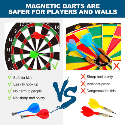 Magnetic Dart Board - 12pcs Magnetic Darts - Excellent Indoor Game and Party Games - Gifts for 5 6 7 8 9 10 11 12 Year Old Boy Kids