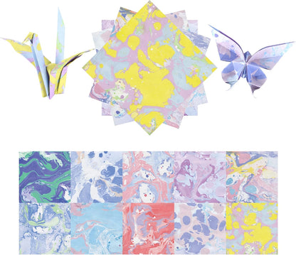 Origami Paper Kit 50 Sheets 6 Inch Square Double Sided Color 10 Vivid Japanese Washi Colors for Hand Crafts Origami Paper Arts Creativity.Watercolor Texture - Crafty Corner
