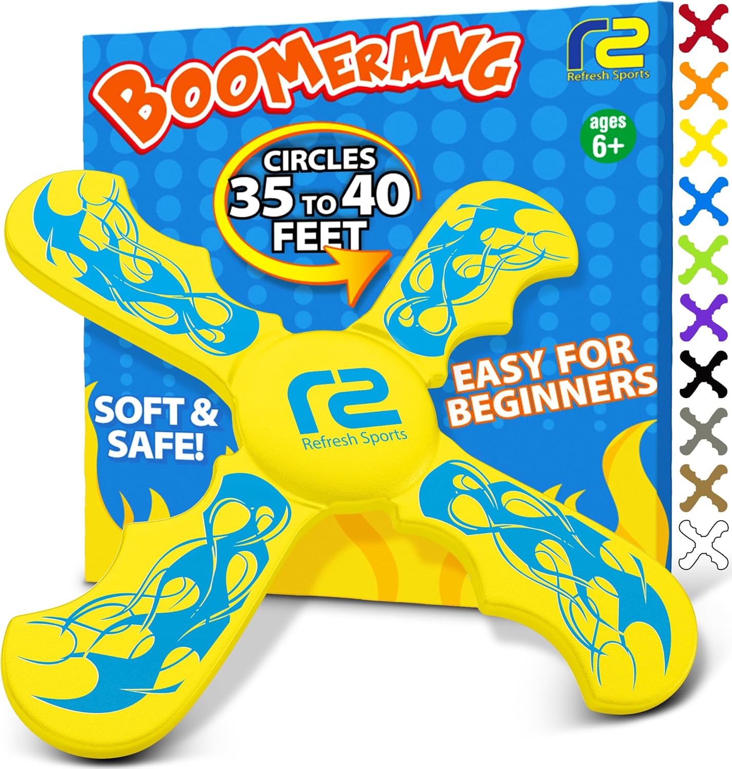 Kids Beach Toys Boomerang - Ultimate Beach Boomerangs for Beaches - Fun Easter Basket Stuffers for Boys & Girls - Playdates Sand Toys Soft Colorful Designs & Tons Of Fun Toy Easter Gifts For Kids