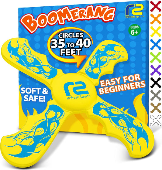 Kids Beach Toys Boomerang - Ultimate Beach Boomerangs for Beaches - Fun Easter Basket Stuffers for Boys & Girls - Playdates Sand Toys Soft Colorful Designs & Tons Of Fun Toy Easter Gifts For Kids
