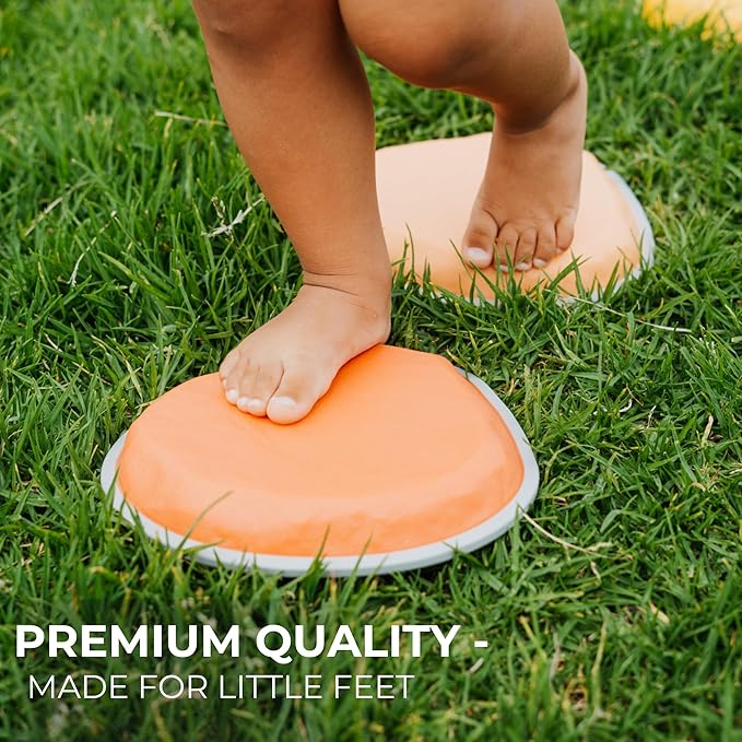 ZICOTO Fun Stepping Stones for Kids – Engaging Indoor & Outdoor Activity for Toddlers | Non-Slip Balance & Coordination Obstacle Course | Sensory Play Set of 6 for Ages 1-4