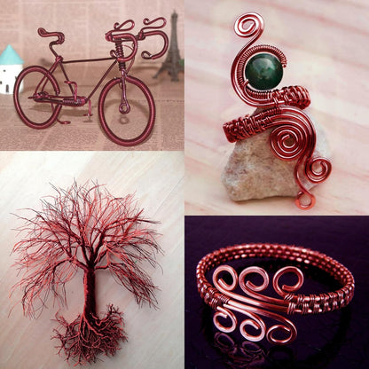 Aluminum Craft Wire, 95 Feet 2.0mm/ 14 Gauge Red Bendable Soft Metal Aluminum Wire Roll Bulk for DIY Crafts Sculpting Jewelry Making