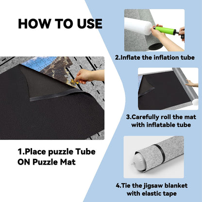 Puzzle Saver with Lid 1000 1500 Pieces Puzzles Board Storage Cover Transport Pump Glue Portable Felt Inflatable Stick Organizer Pad Tabletop Frame Travel Carrier Kit Table Top Rug Keep Cat Away from