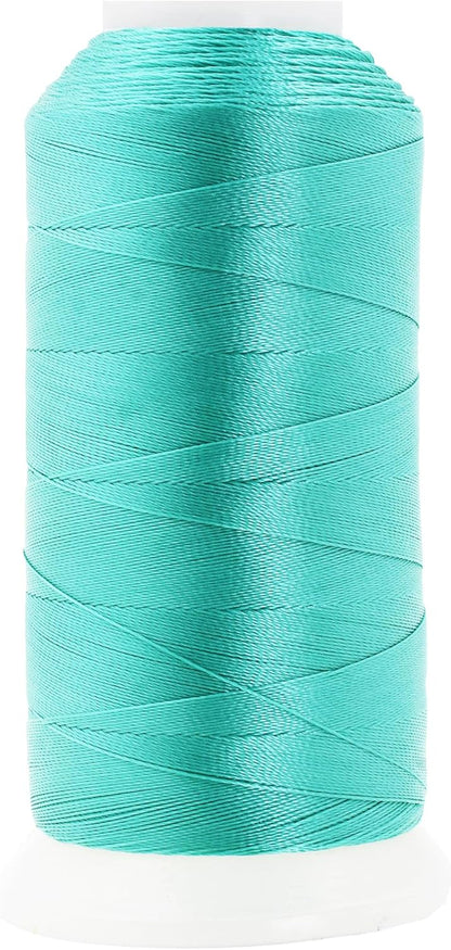 Mandala Crafts Turquoise Heavy Duty Thread -1500 Yds Tex 90 Thread for Sewing Drapery Jeans Leather Hair - Bonded Polyester Thread Outdoor Marine Upholstery Threads