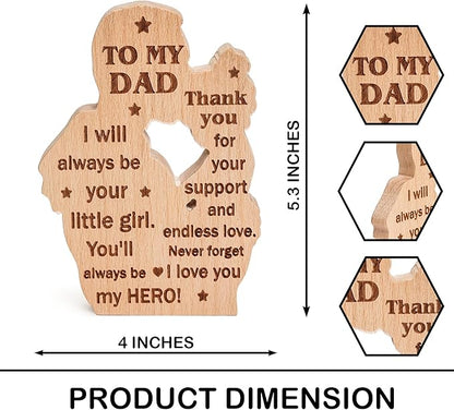 To my dad from daughter wooden plaque, best dad ever gifts, father's day present ideas, Daddy Papa Pop Old Man wood sign decor, thank you gifts for men, meaningful family keepsake display home