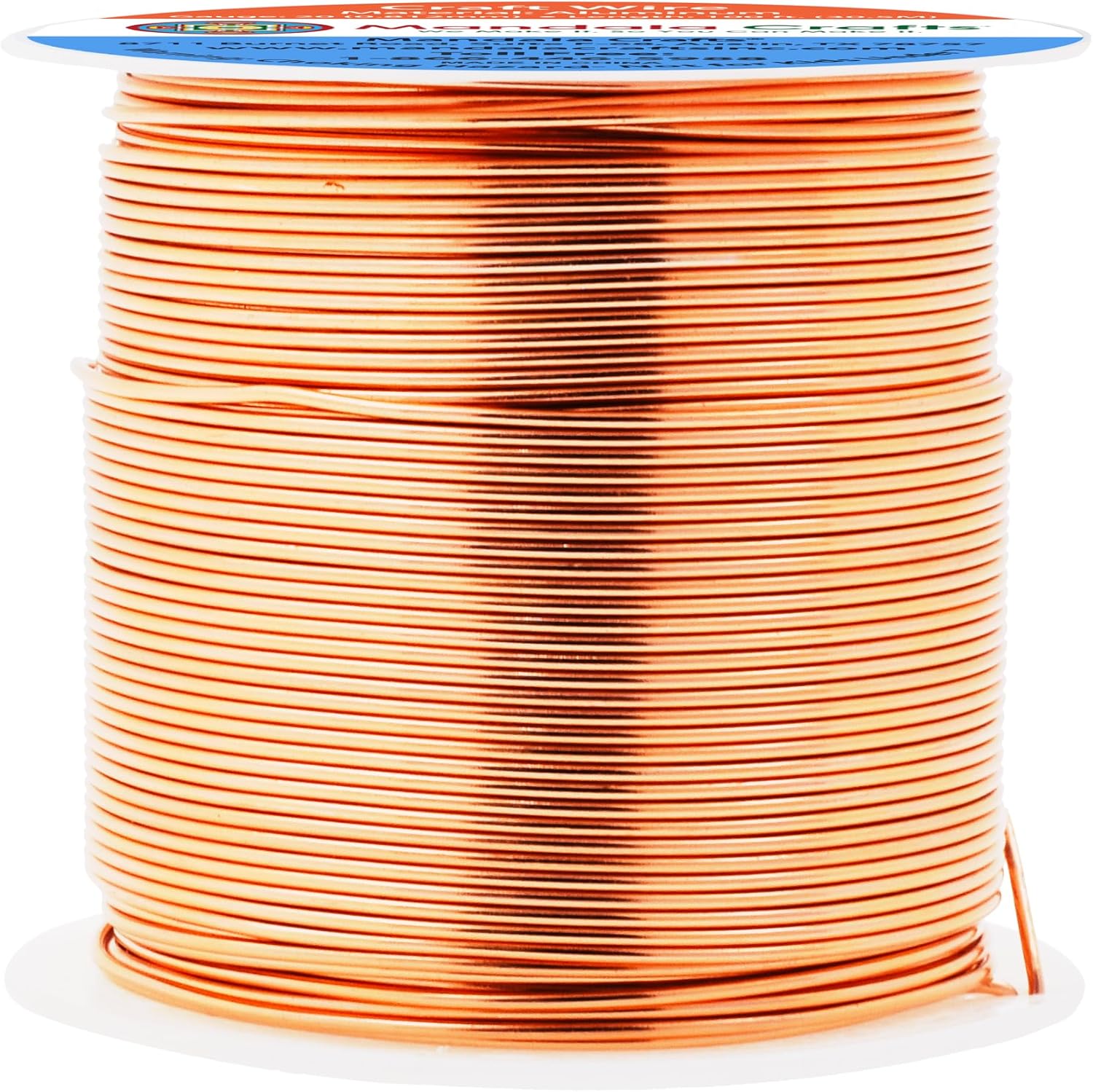 Mandala Crafts 20 Gauge Anodized Aluminum Craft Wire for Jewelry Making - 100 FT Colored Flexible Copper Tone Wire - Bendable for Bonsai Armature Crafting Sculpting - Crafty Corner