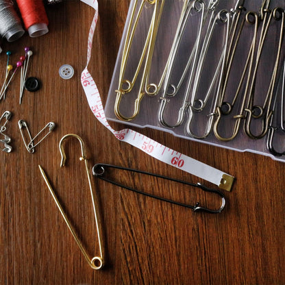 vrupin 16pcs Extra-Large 4inch Safety Pins for Crafting, Heavy Duty Blanket Pins Bulk Steel Fasteners for Blankets Crafts DIY Craftsmanship Skirts Kilts Brooch Making