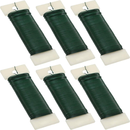 6 Rolls 112 Yards Floral Flexible Paddle Wire Floral Bind Wire for Crafts, Christmas Garland and Flower Arrangements DIY Craft, Christmas Holiday Decoration(Green)
