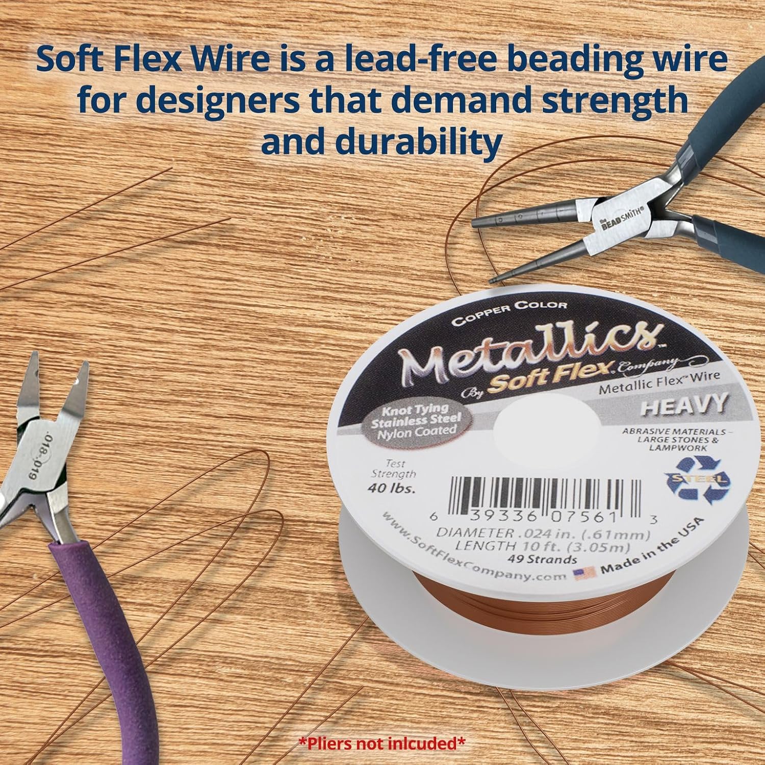 Soft Flex 49 Strand Beading Wire - Heavy 0.24 Diameter - 10 Feet Nylon Design Wire - Crafty Corner
