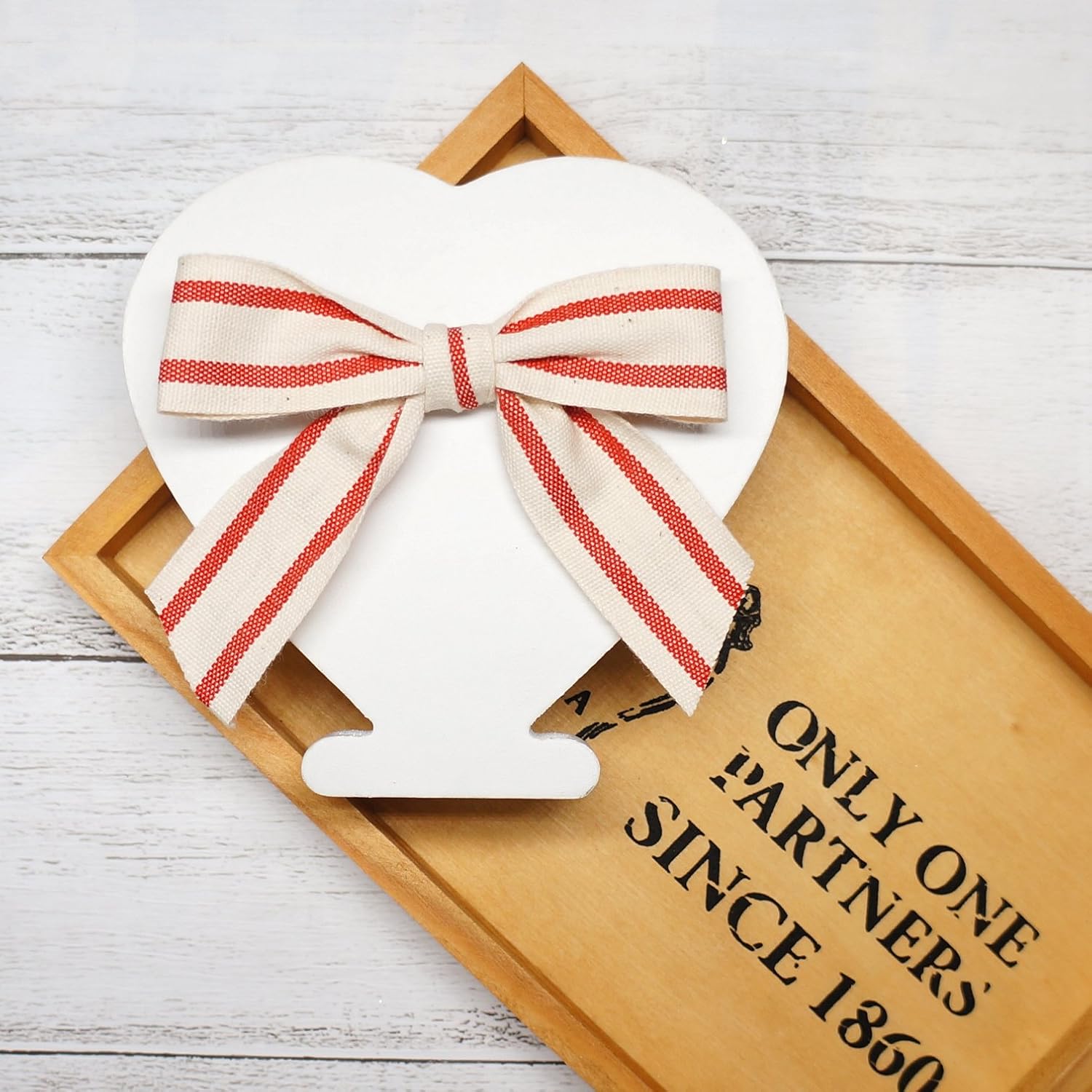CT CRAFT LLC Ivory Cotton Red Stripes Ribbon 1" x 10 Yards for Home Décor Gift Present Wrapping DIY Crafts Birthday Wedding Bouquet Christmas - Crafty Corner