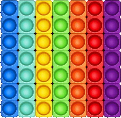 Giant Pop Blocks Bubble Premium Silicone Pop Fidget Blocks for Endless Joy and Education - Vibrant Pop Blocks for Imaginative Play and Puzzle Games-Toy for Kids (49PCS)