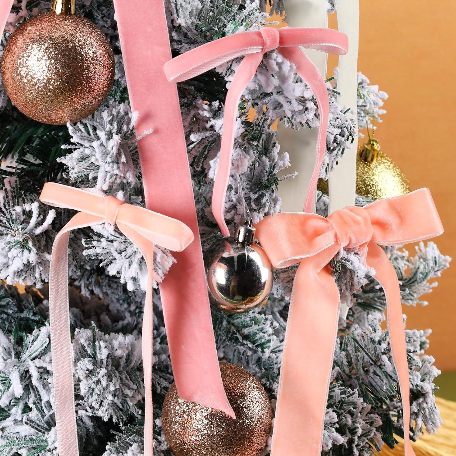 LaRibbons Thin Velvet Ribbon 1 Inch x 25 Yards, Pink Velvet Ribbon for Christmas Tree, Gift Wrapping, Wreath Bow, Outdoor Decoration - Crafty Corner