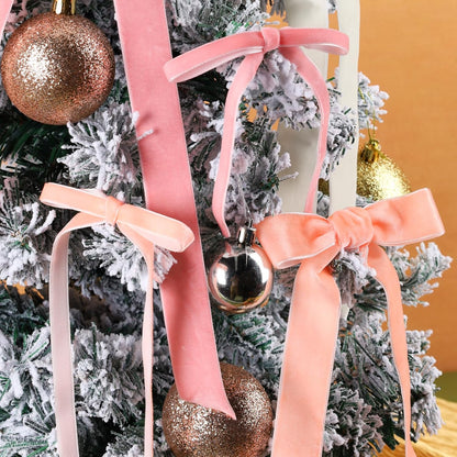 LaRibbons Thin Velvet Ribbon 1 Inch x 25 Yards, Pink Velvet Ribbon for Christmas Tree, Gift Wrapping, Wreath Bow, Outdoor Decoration - Crafty Corner
