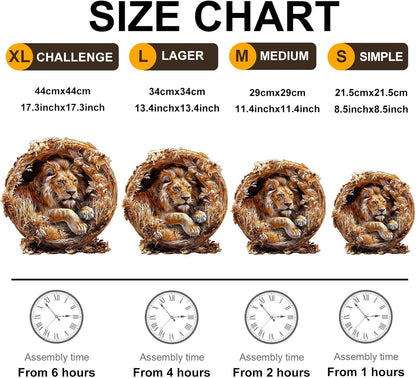 KAAYEE Wooden Puzzles for Adults, 3D Vision Effect Lion King Wooden Jigsaw Puzzles Flat 100 PCS Unique Shape Advanced Wood Puzzle Adult, Birthday Fathers Family Game (S-8.5 * 8.5 in)