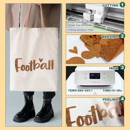 Coffee Orange Glitter HTV Heat Transfer Vinyl, 12" x 5ft lron on Vinyl, for T-Shirt Ironing, Vinyl HTV Easy to Cut and Weed, The Best Choice for DIY Creativity. (Coffee Orange, 12" x5ft)