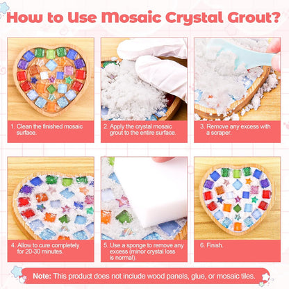 Mosaic Crystal Grout for Glass Tiles, DIY Mosaic Art and Craft Projects