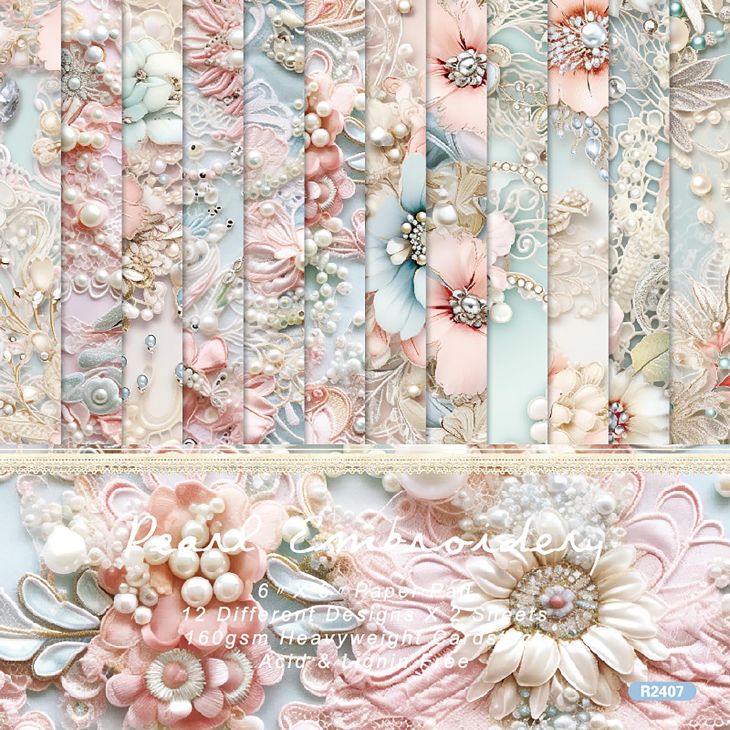 Scrapbook Paper 6X6, Card Making Supplies, Single-Sided Cardstock Paper Pads, Decorative Craft Paper, Pearlescent Bloom Pattern Paper Pack, Decopodge Papers, Scrapbooking junk journal Supplies-24 PCS - Crafty Corner