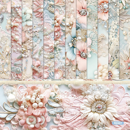 Scrapbook Paper 6X6, Card Making Supplies, Single-Sided Cardstock Paper Pads, Decorative Craft Paper, Pearlescent Bloom Pattern Paper Pack, Decopodge Papers, Scrapbooking junk journal Supplies-24 PCS - Crafty Corner