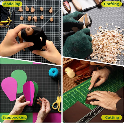 Large 23" x 47" Self Healing Sewing Mat, WerkWise Rotary Cutting Board, Double Sided 5-Ply 23x47 Inch Mat for Quilting, Sewing, Fabric, & Crafts, Designed for Use with Rotary Cutters (Green & Black)
