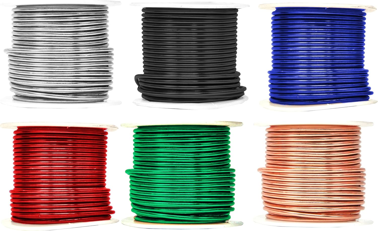 Mandala Crafts 12 Gauge Anodized Aluminum Craft Wire for Jewelry Making - 276 FT Colored Flexible Silver Copper True Blue Black Red Kelly Green Wire - Bendable for Bonsai Armature Crafting Sculpting - Crafty Corner
