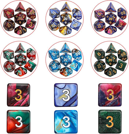 CiaraQ DND Dice Sets - 26 X 7 Polyhedral Dice (182pcs) with a Large Drawstring Bag Great for Dungeons and Dragons, Role Playing Table Game.