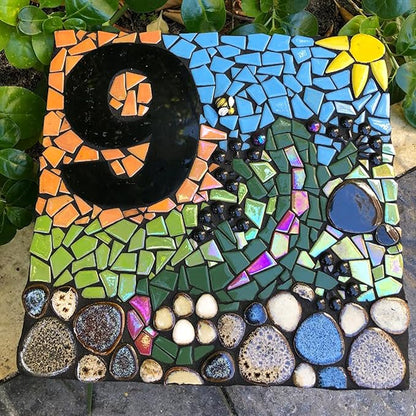 Youway Style Black Glass Mosaic Tiles for Crafts Bulk,200g Broken Glass Pieces for DIY Spring Mosaic Art Kit Decor,Garden Mosaic Supplies