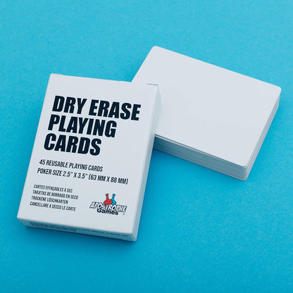 Dry Erase Blank Playing Cards w/Box, Poker Size - 2.5" x 3.5", 45 Reusable Cards, Flashcards, Board Game & Note Cards